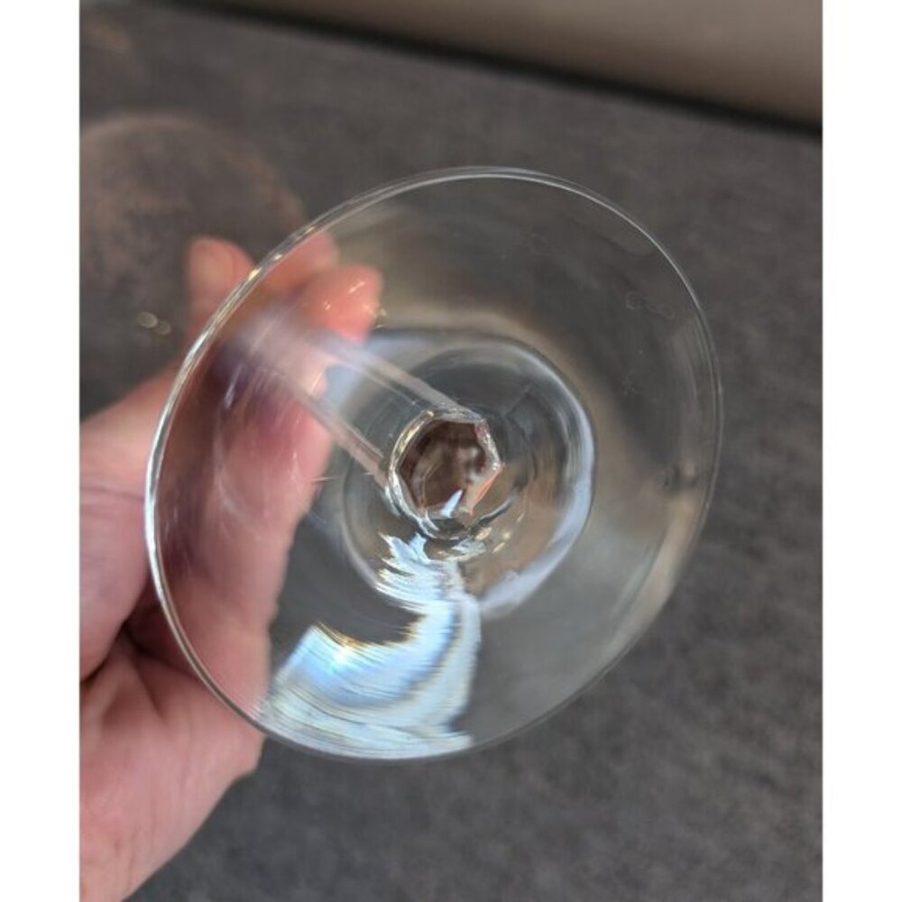 Fostoria "June" Pink Water Goblet, VG with Small Chip on Rim, UV-Reactive - Picture 4 of 5